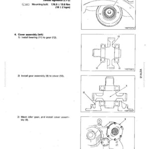May include: Technical diagram with assembly instructions. Includes illustrations of parts like plates, gears, and bearings. Text details mounting bolt specifications in Newton meters and kilogram-meters. Page number 30-66.