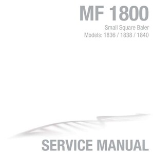 Massey ferguson 1836 1838 1840 Small square baler Service Manual PDF | Workshop Repair | Instant Download image 2