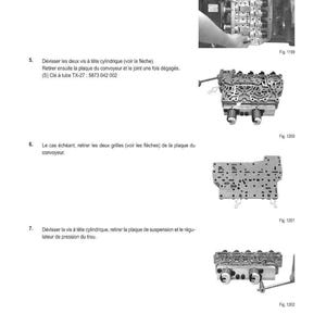 May include: Technical diagram with instructions for hydraulic valve and joint removal. Includes images of components and arrows indicating steps. Text includes "METHODE D'INTERVENTION" and figure numbers.