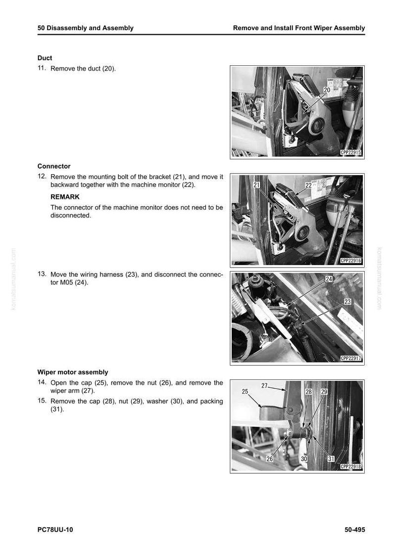 Komatsu PC78UU-10 hydraulisk grävmaskin servicemanual PDF bild 10