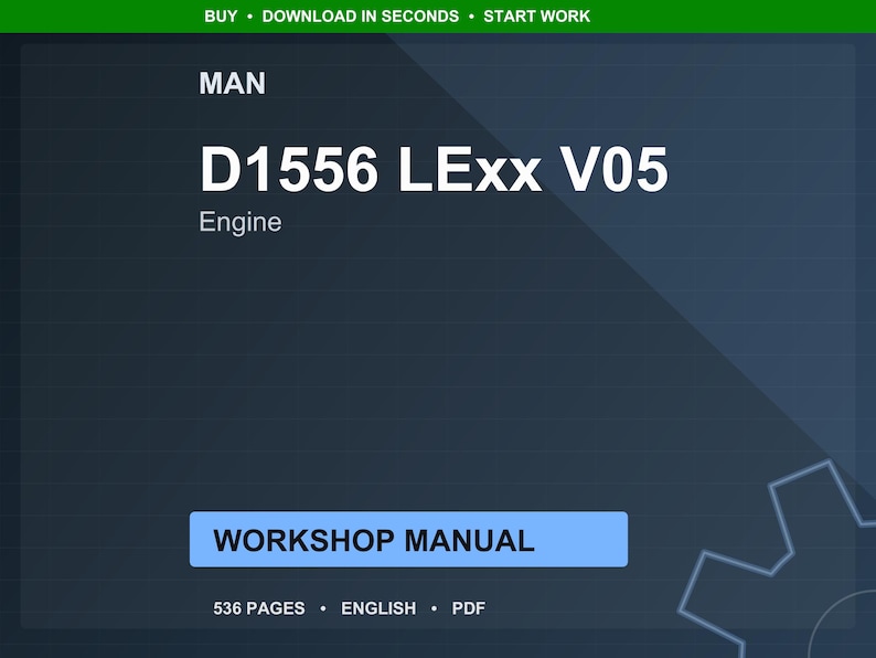Man D1556 lexx v05 Engine Workshop Manual PDF | Service Repair | Instant Download image 1