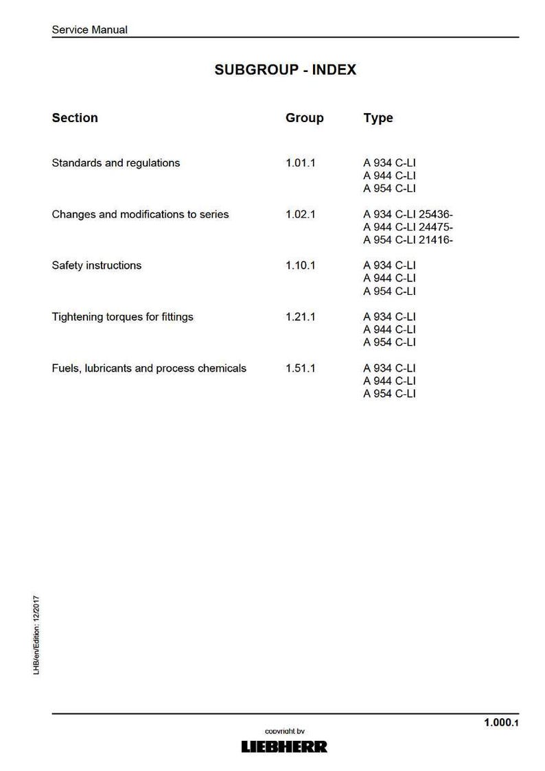 Instrukcja serwisowa koparki hydraulicznej Liebherr A934c a944c hd a954c litronic w formacie PDF | Naprawa w warsztacie | Natychmiastowe pobranie zdjęcie 11