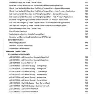 May include: A page from a manual with a table of contents. The text includes technical information, diagnostic trouble codes, and specifications. The document is printed on white paper with black text.