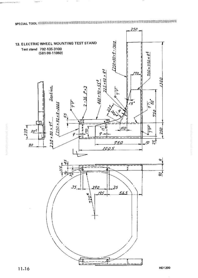 Puede incluir: Dibujo t&eacute;cnico de un banco de pruebas para montaje de ruedas el&eacute;ctricas, con dimensiones en mil&iacute;metros. El diagrama incluye vistas superior, lateral y frontal, con medidas y anotaciones detalladas. El texto incluye el t&iacute;tulo, el n&uacute;mero de modelo y los datos de contacto.