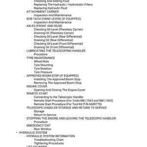 Massey ferguson Mf9205 Telescopic handler Service Manual PDF | Workshop Repair | Instant Download image 3