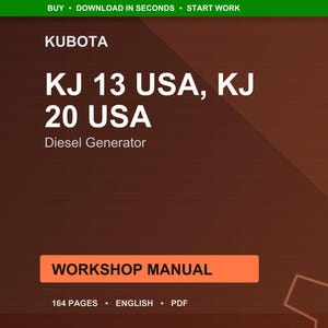 Instrukcja obsługi generatora diesla Kubota KJ 13 20 USA w formacie PDF | Naprawa serwisowa | Natychmiastowe pobranie zdjęcie 1