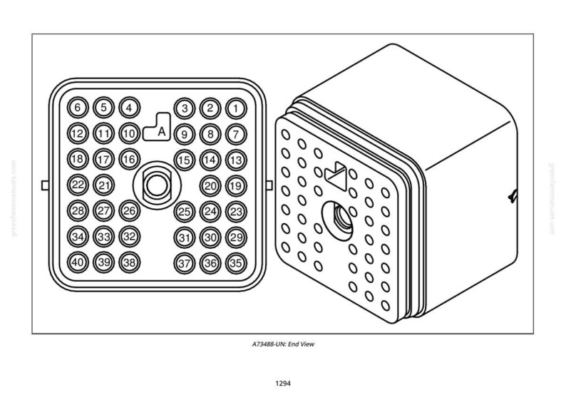 Pode incluir: Ilustra&ccedil;&atilde;o t&eacute;cnica em preto e branco de dois conectores el&eacute;tricos. Um &eacute; quadrado com m&uacute;ltiplos recept&aacute;culos de pinos circulares. O outro &eacute; um cubo com recept&aacute;culos de pinos semelhantes e uma abertura central.