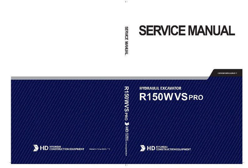 Manual de servicio de la excavadora de ruedas Hyundai R150WVS Pro / PDF / Descarga instantánea imagen 1