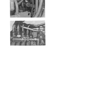 May include: Black and white image of engine components, including tubes, fittings, and a valve assembly. The close-up shots highlight the intricate details of the mechanical parts, showcasing the complexity of the engine's internal workings.
