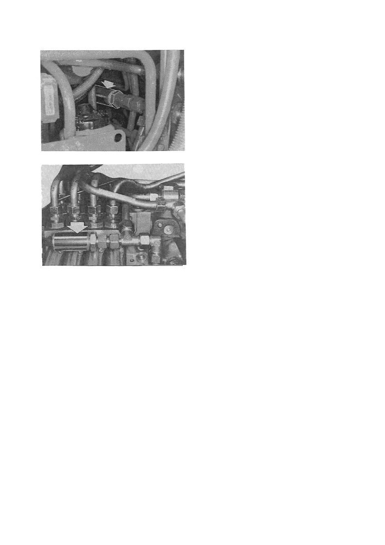 May include: Black and white image of engine components, including tubes, fittings, and a valve assembly. The close-up shots highlight the intricate details of the mechanical parts, showcasing the complexity of the engine's internal workings.