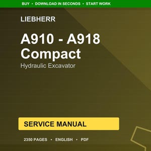 Liebherr A910 a918 kompakt hydraulisk grävmaskin Servicemanual PDF | Verkstadsreparation | Direktnedladdning bild 1