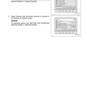 May include: A technical diagram with instructions for machine operation. The image includes screenshots of a control panel interface with various menu options. Text includes "Testing and Adjusting" and "Set and Operate Machine Monitor."