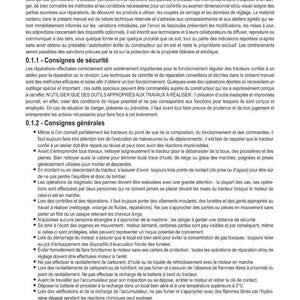 Puede incluir: P&aacute;gina de un manual con el t&iacute;tulo "INTRODUCCI&Oacute;N". El texto, en franc&eacute;s, detalla las pautas de seguridad e instrucciones generales para la reparaci&oacute;n y el mantenimiento de tractores, incluyendo advertencias.