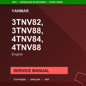 Manual de Serviço do Motor Yanmar 3TNV82 3TNV88 4TNV84 4TNV88 em PDF | Reparo em Oficina | Download Imediato imagem 1