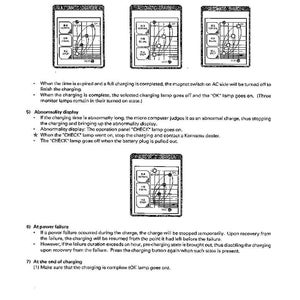 Puede incluir: Diagrama de un cargador con tres pantallas que muestran el estado de carga. El texto incluye "Sistema el&eacute;ctrico" y "Cargador". Las pantallas muestran varios s&iacute;mbolos y texto, incluyendo "OK", "NORMAL" y "STOP".