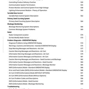 May include: A page from a manual with a table of contents. The text includes topics like "Monitor/Control System Components", "Radar", and "Troubleshooting". The page number "8" is at the bottom.