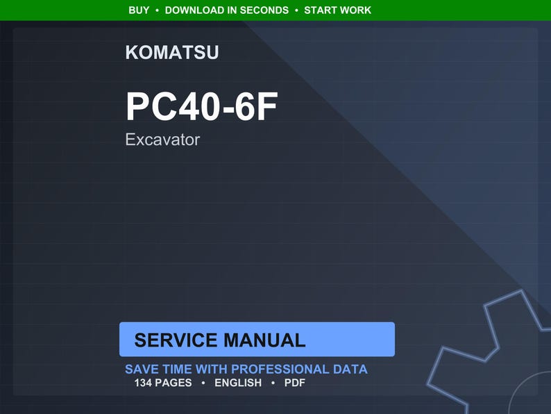 Komatsu PC40-6F hydraulisk grävmaskin servicemanual reparation verkstad PDF-nedladdning bild 1