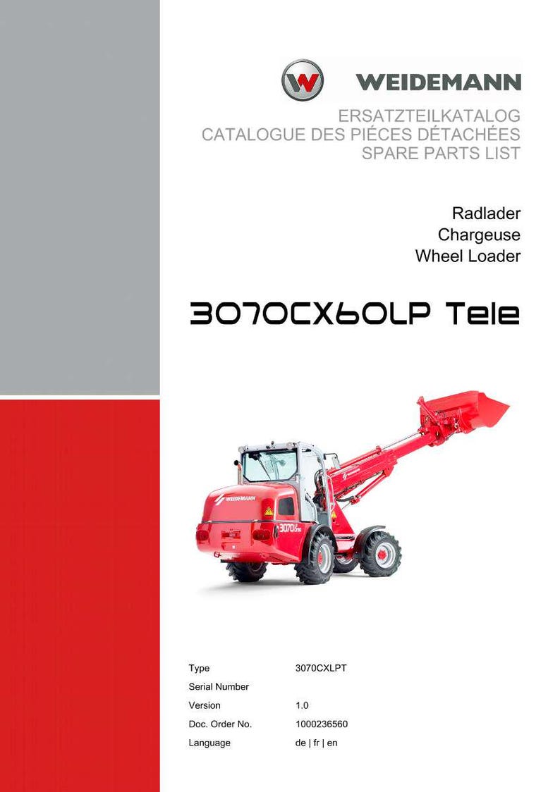 Weidemann 3070Cx60lp テレスコピックホイールローダー パーツマニュアル PDF | 図解カタログ | 即時ダウンロード 画像 2