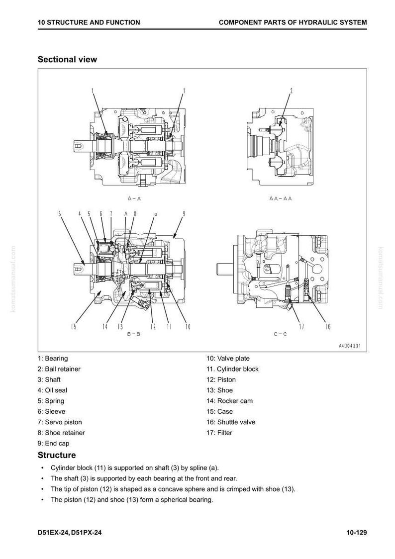 Komatsu D51EX-24 D51PX-24 Bandschaktmaskin 4D107E-3 Servicemanual bild 4