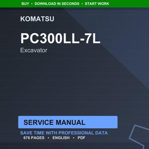 Komatsu Pc300ll-7L Excavator Service Manual PDF | Workshop Repair | Instant Download image 1