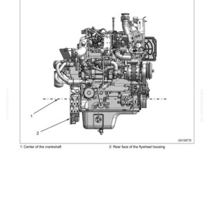 Pode incluir: Diagrama detalhado da vista lateral direita de um motor, com especifica&ccedil;&otilde;es. A imagem mostra o centro da cambota e a parte traseira da caixa do volante. O diagrama est&aacute; rotulado com "ENGINE GENERAL VIEW".