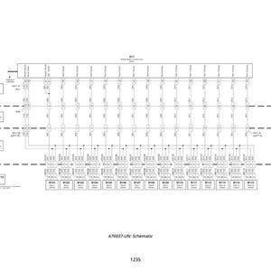 May include: A schematic diagram with a white background. The diagram features a complex network of lines, boxes, and labels, likely representing an electrical or technical system. The text "A76037-UN: Schematic" and the number "1235" are visible.