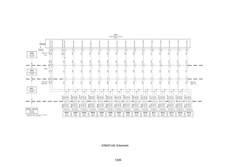 May include: A schematic diagram with a white background. The diagram features a complex network of lines, boxes, and labels, likely representing an electrical or technical system. The text "A76037-UN: Schematic" and the number "1235" are visible.