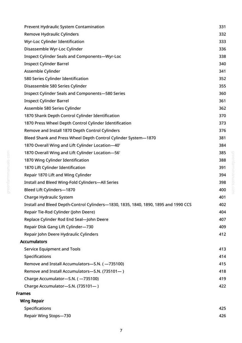 K&ouml;nnte beinhalten: Eine detaillierte Liste der Wartungs- und Reparaturverfahren f&uuml;r Hydrauliksysteme und Zylinder, einschlie&szlig;lich Identifizierung, Demontage und Montageanweisungen. Das Dokument umfasst verschiedene Modelle und Komponenten.