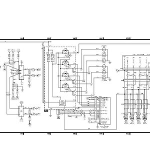 K&ouml;nnte beinhalten: Ein detailliertes Schwarz-Wei&szlig;-Schaltbild mit zahlreichen Linien, Symbolen und Komponenten. Der Text "HE464 Jan. 2000" ist oben rechts sichtbar. Das Diagramm scheint ein elektrischer oder technischer Bauplan zu sein.