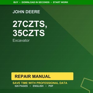 John Deere 27Czts, 35Czts grävmaskin reparationsmanual PDF | Serviceverkstad | Direkt nedladdning bild 1