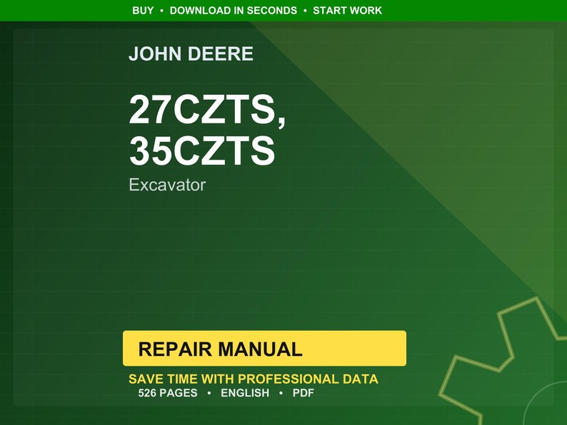 John Deere 27Czts, 35Czts grävmaskin reparationsmanual PDF | Serviceverkstad | Direkt nedladdning bild 1