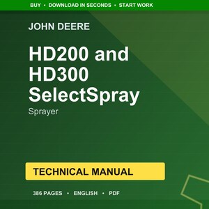 Instrukcja techniczna opryskiwacza John Deere Hd200, Hd300 Selectspray (Na) -: (025001-, 050001-) w formacie PDF | Pobierz natychmiast zdjęcie 1