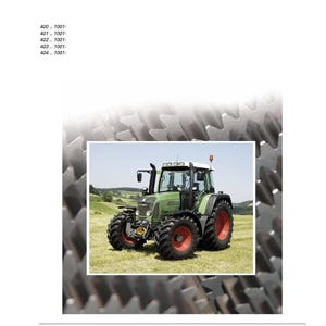 May include: Workshop Service Manual for FENDT 400 Vario - COM III. The cover features a green and red tractor on a grassy field. The manual's title is in bold black font. The FENDT logo is at the bottom.