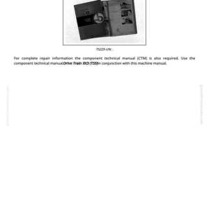 May include: Image of a John Deere Transmission Repair manual. The title reads "John Deere Transmission Repair - Use CTM". The image shows an open manual with diagrams and text. The text "TS225-UN" is visible.