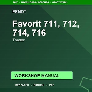 Fendt Favorit 711 712 714 716 Tractor Workshop Manual PDF | Service Repair | Instant Download image 1