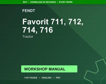Fendt Favorit 711 712 714 716 Tractor Workshop Manual PDF | Service Repair | Instant Download