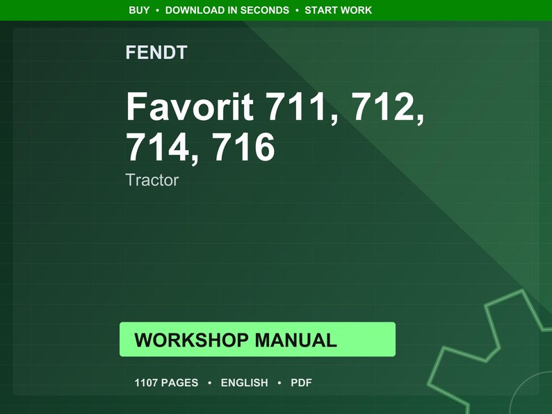 Fendt Favorit 711 712 714 716 Tractor Workshop Manual PDF | Service Repair | Instant Download image 1
