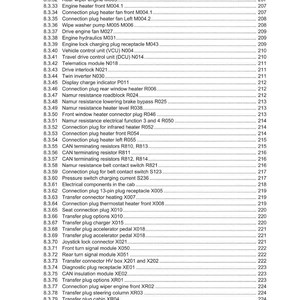 May include: A detailed contents list from Weidemann, detailing various components and their page numbers. Includes items such as relay heaters, engine components, and electrical parts. The document is labelled with version 1.1 and [en-US].