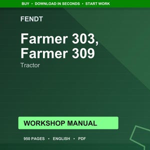 Manual de taller del tractor Fendt Farmer 303 309 en PDF / Servicio y reparación / Descarga instantánea imagen 1