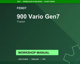 Fendt 900 Vario gen7 Tractor Workshop Manual PDF | Service Repair | Instant Download