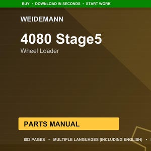 Weidemann 4080 Stage5 Wheel loader Parts Manual PDF | Illustrated Catalog | Instant Download image 1