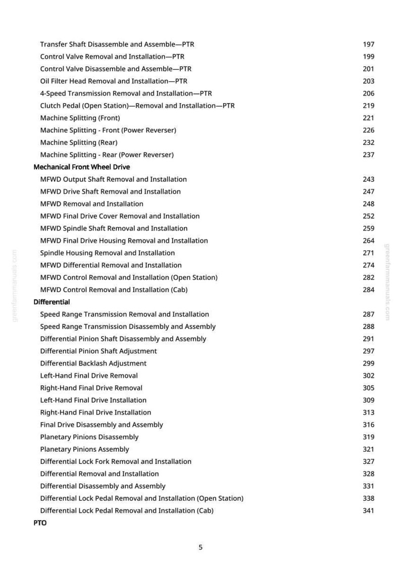Manual técnico de los tractores John Deere 4044 M, 4066 M, 4044R, 4066R, 4052 M y 4052R en formato PDF / Descarga instantánea imagen 5