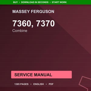 Massey ferguson 7360 7370 Combine Service Manual PDF | Workshop Repair | Instant Download image 1