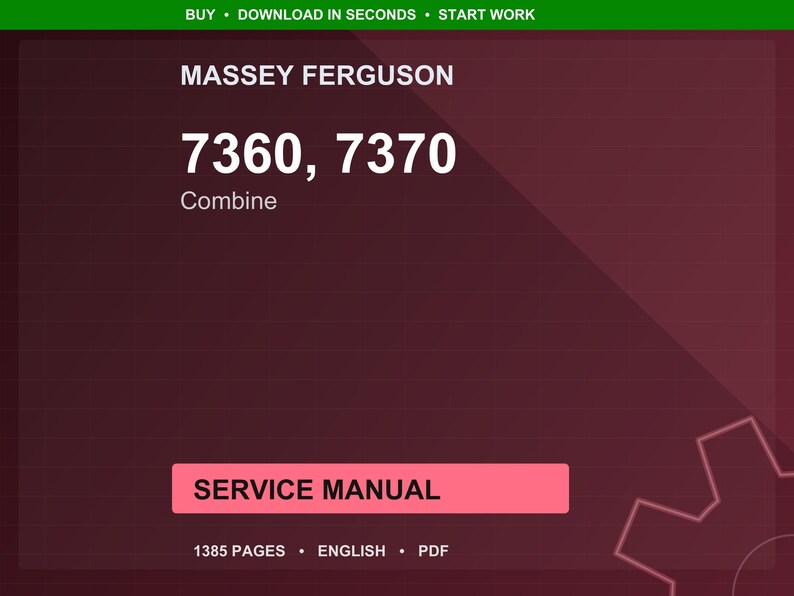 Massey ferguson 7360 7370 Combine Service Manual PDF | Workshop Repair | Instant Download image 1