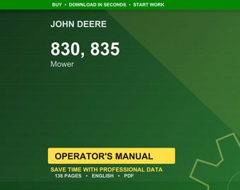 John Deere 830, 835 gräsklippare bruksanvisning PDF | Användarhandbok | Direkt nedladdning