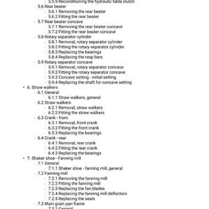 Manual de servicio para la cosechadora Massey Ferguson 7380 7382 Centora con nivelación automática (PDF) / Reparación de taller / Descarga instantánea imagen 5