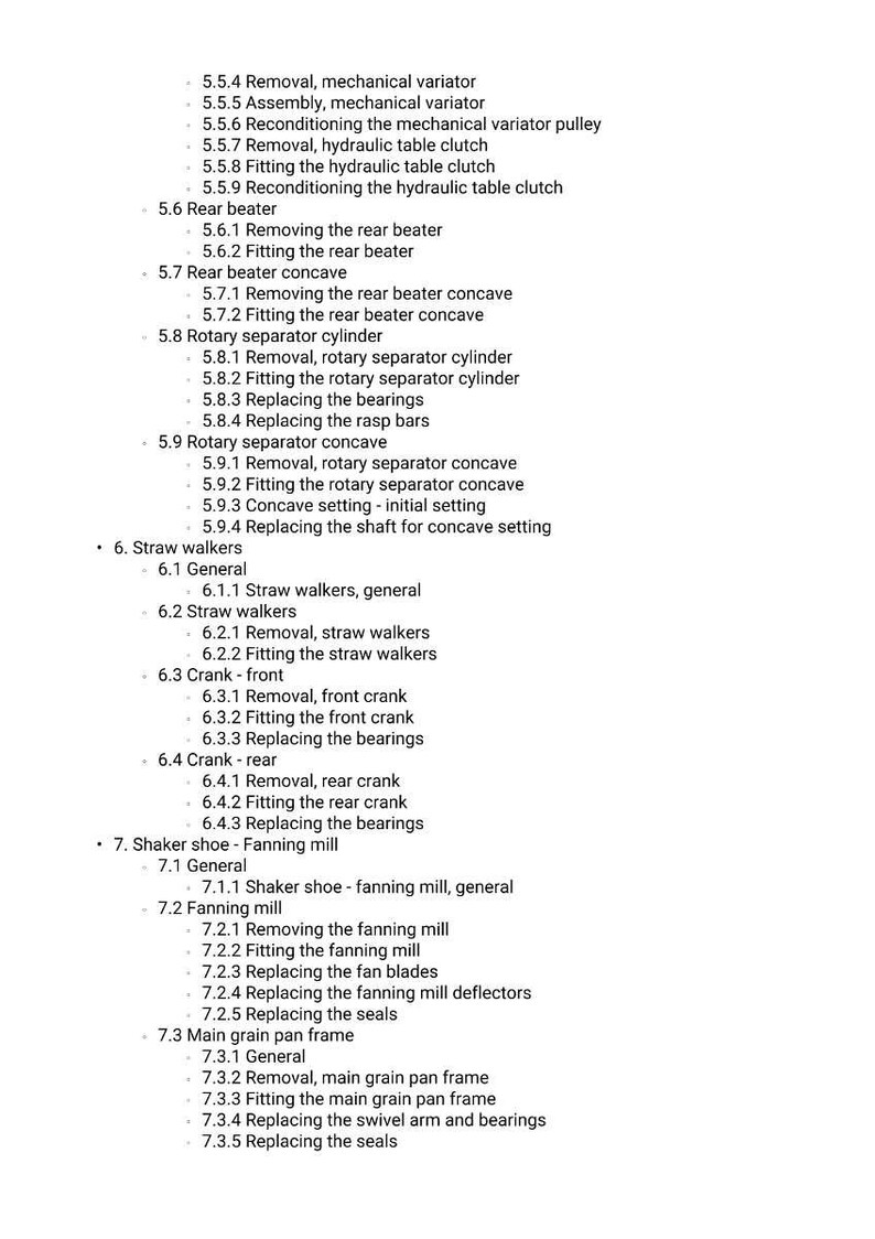 Manual de servicio para la cosechadora Massey Ferguson 7380 7382 Centora con nivelación automática (PDF) / Reparación de taller / Descarga instantánea imagen 5