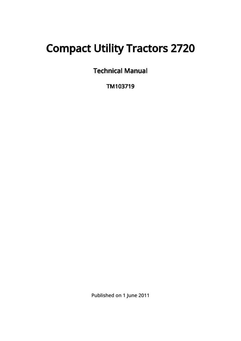 K&ouml;nnte beinhalten: Ein wei&szlig;es Cover mit dem Text "Compact Utility Tractors 2720" und "Technical Manual". Darunter steht der Text "TM103719". Der untere Teil des Covers lautet "Published on 1 June 2011".