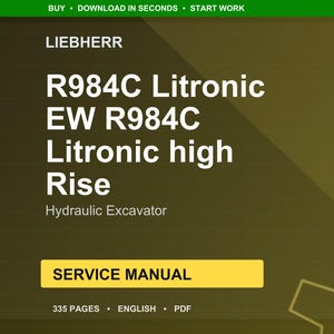 Liebherr R984c litronic ew r984c litronic high rise Hydraulic excavator Service Manual PDF | Workshop Repair | Instant Download image 1