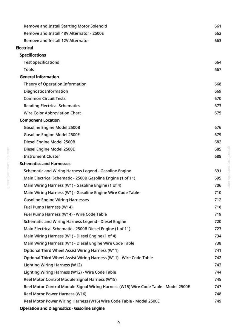 Teknisk manual för John Deere 2500E, 2500B Hybrid åkgräsklippare i PDF-format | Direkt nedladdning bild 9